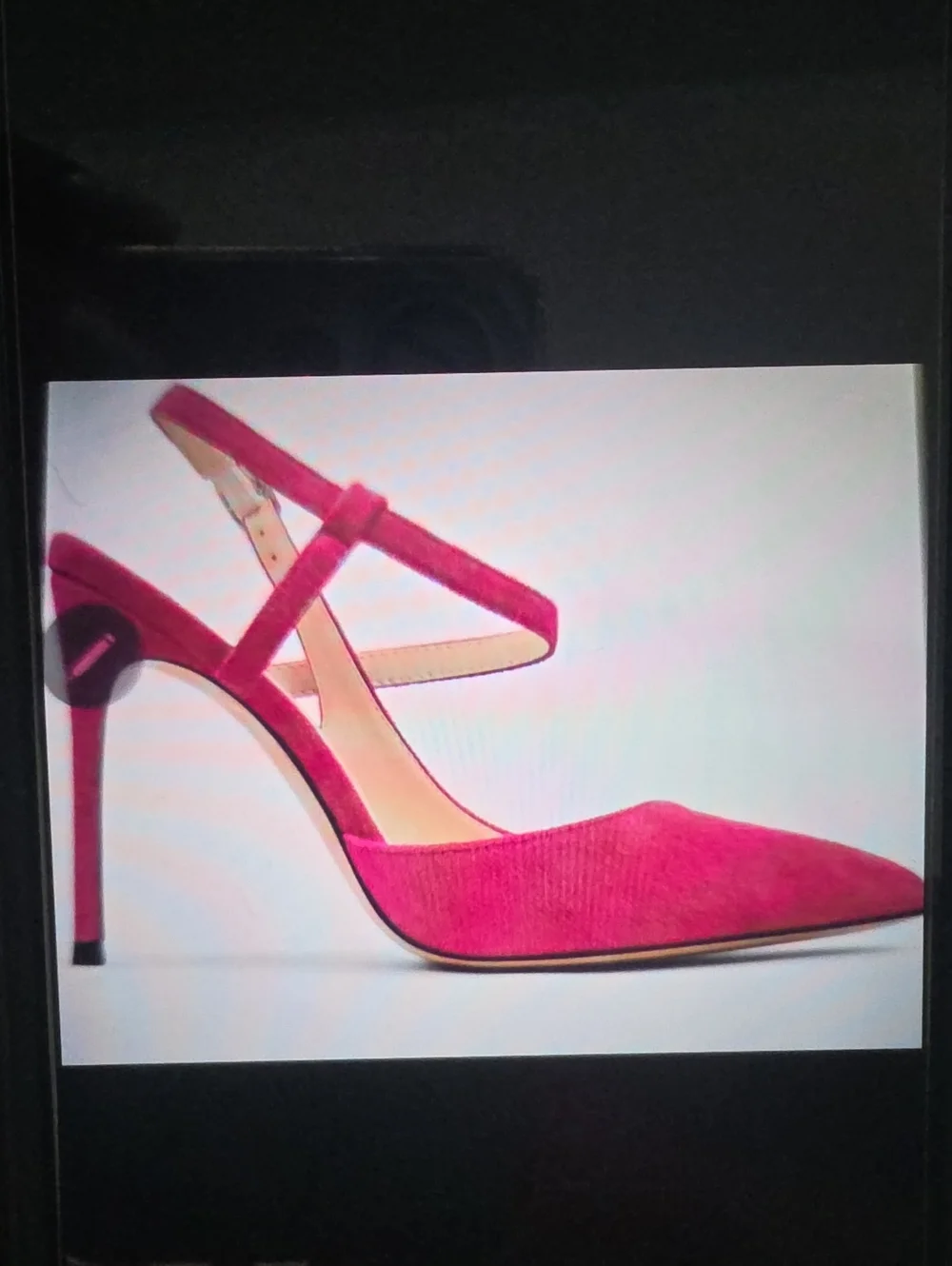 Pointed Toe Ankle-Strap Heels in Bright Pink